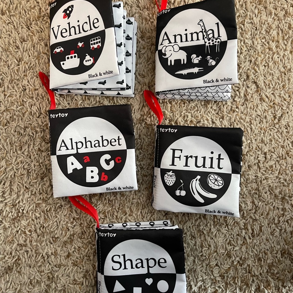 Black and White Soft Baby Books Set (Lot of 5)